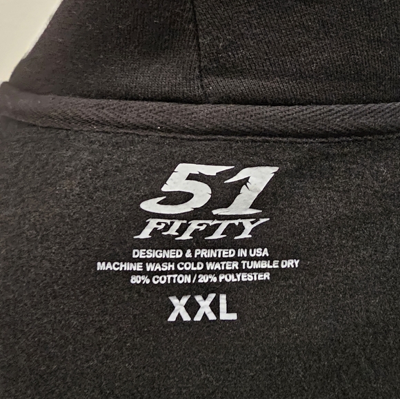Men's Hoodie 51 Fifty Lifestyle Black XXL EUC - Picture 5 of 5
